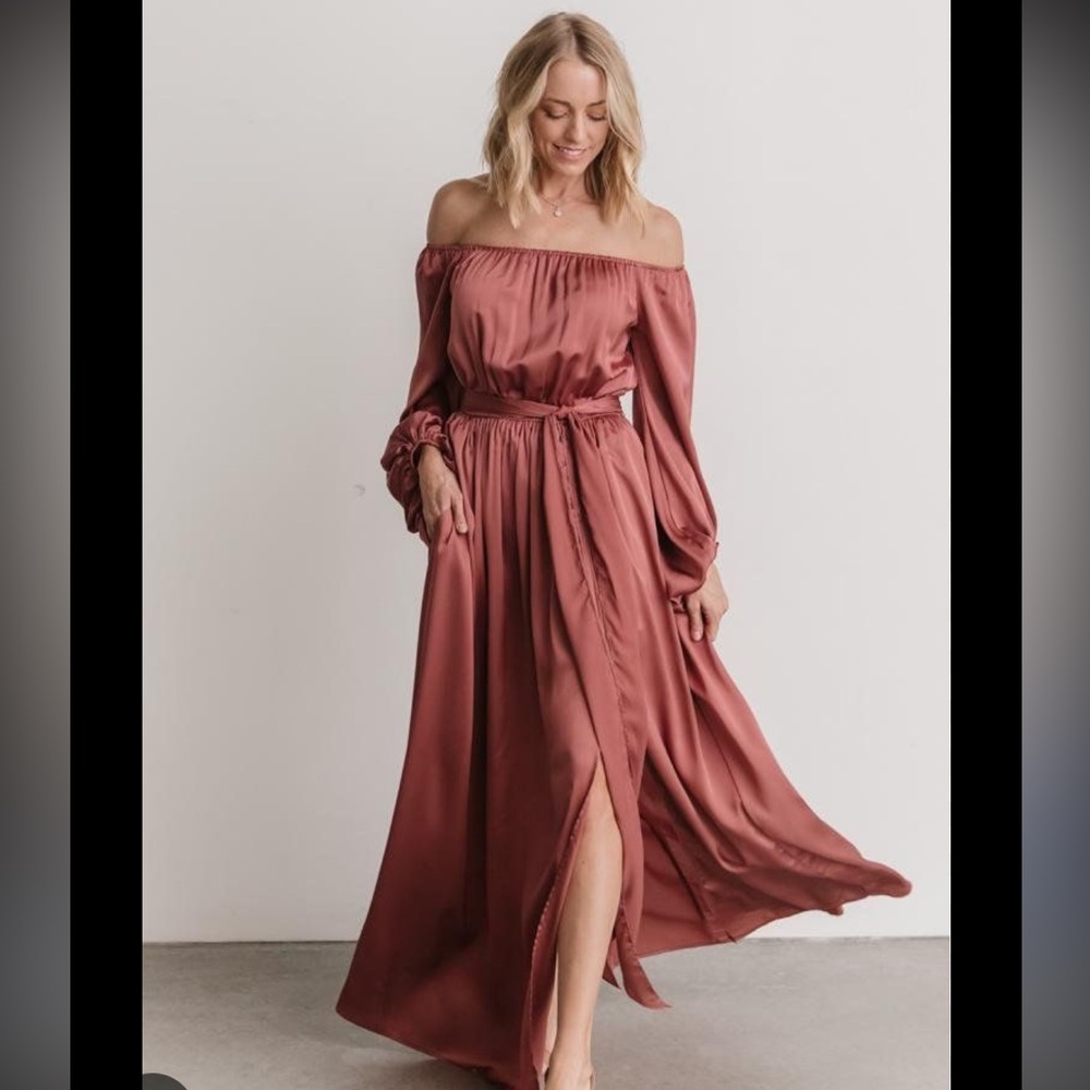 Baltic Born Pink Off Shoulder Maxi Dress